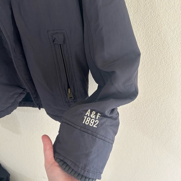 Rare Abercrombie & Fitch Lined Parka Men’s Size Large Hooded Jacket Fleece Lined - Picture 6 of 13